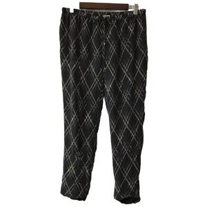 Haute Hippie | Slim Shady Silk Tapered Diamond Plaid Pants Black Size Medium